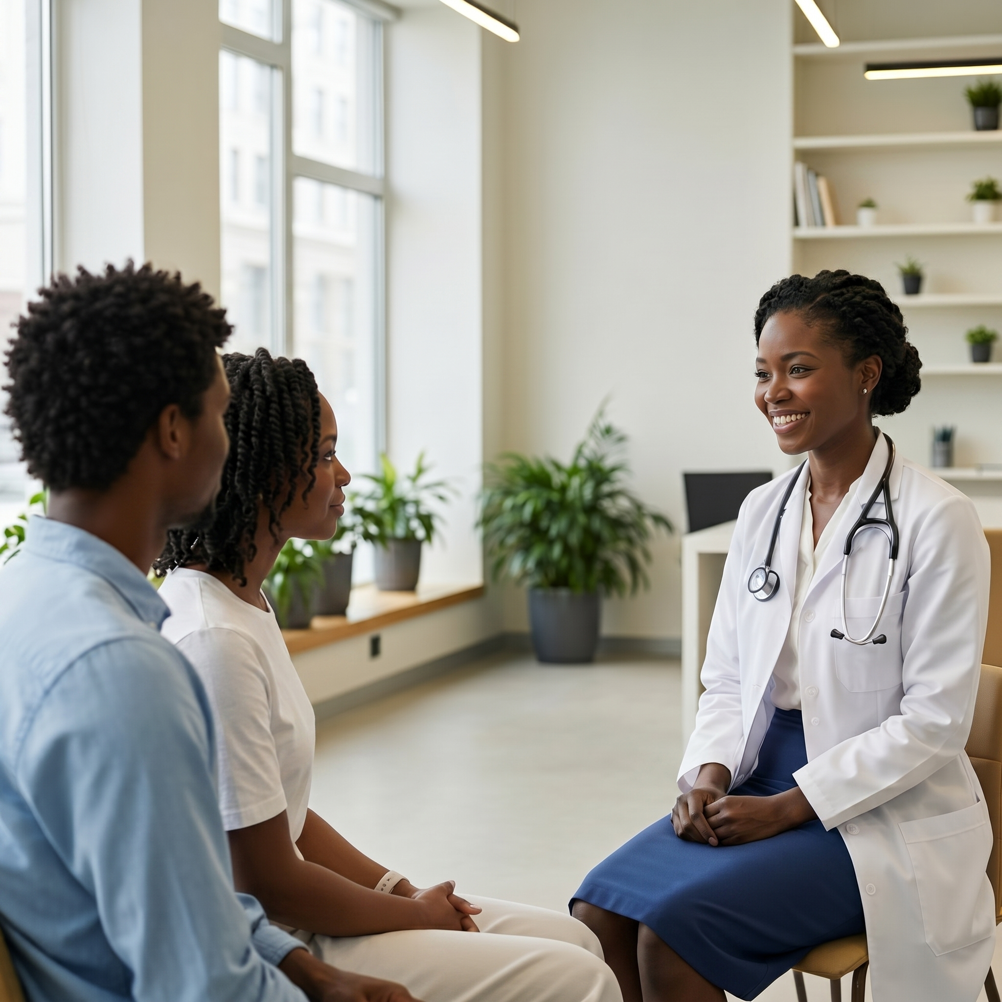 Fertility consultation with compassionate doctor